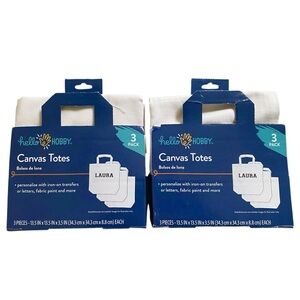 Hello Hobby Canvas Totes 2 sets of 3-Pack